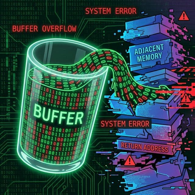 버퍼 오버플로우(Buffer Overflow): 컵에 물이 넘치면 생기는 일