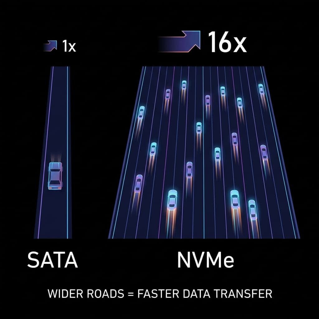 NVMe vs SATA: 도로는 넓을수록 좋다