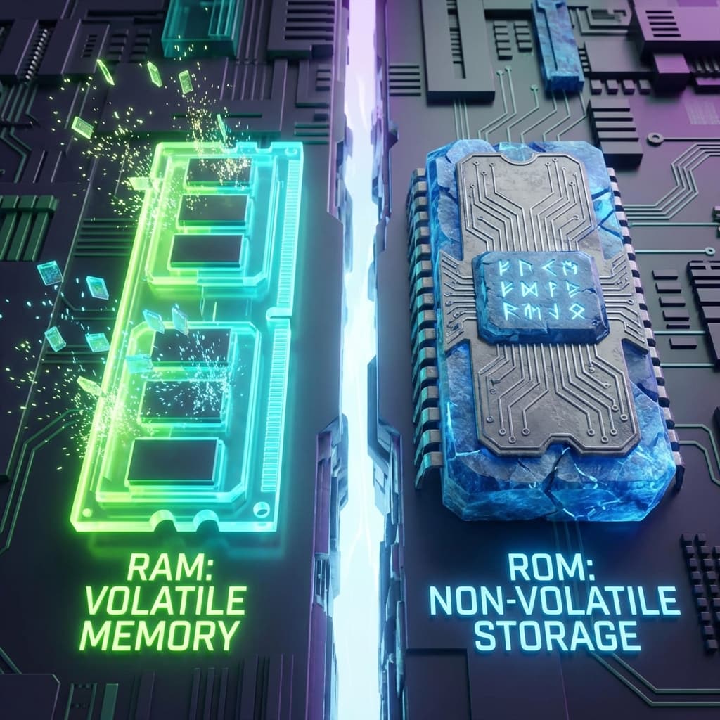 RAM vs ROM: 껐다 켜면 왜 데이터가 날아갈까? (완전정복)